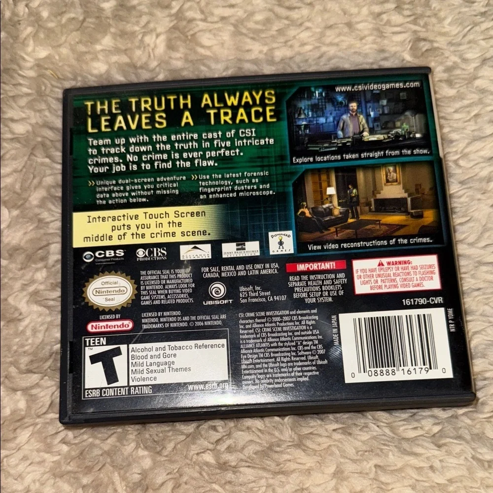 Nintendo DS CSI: Crime Scene Investigation - Dark Motives Game